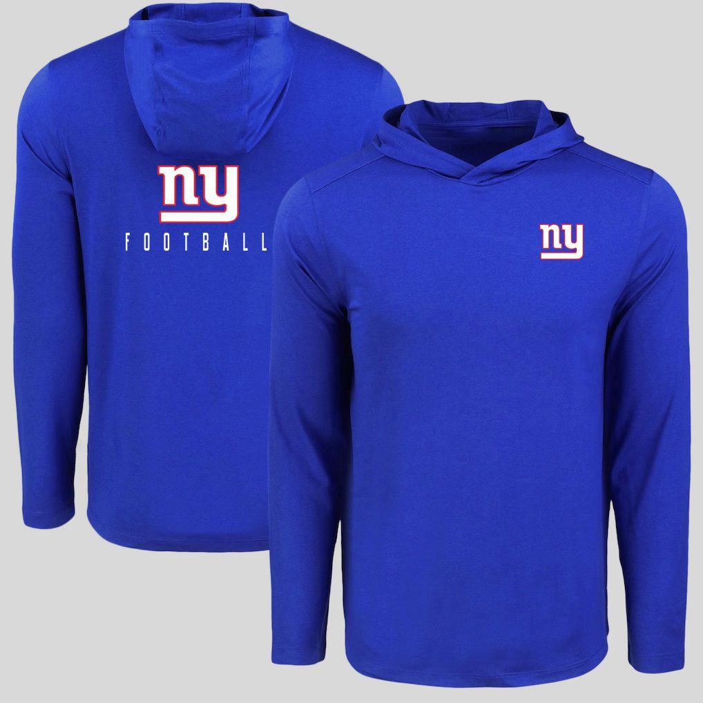 Men 2026 NFL New York Giants Hooded long sleeved T-shirt blue 05->nfl t-shirts->Sports Accessory